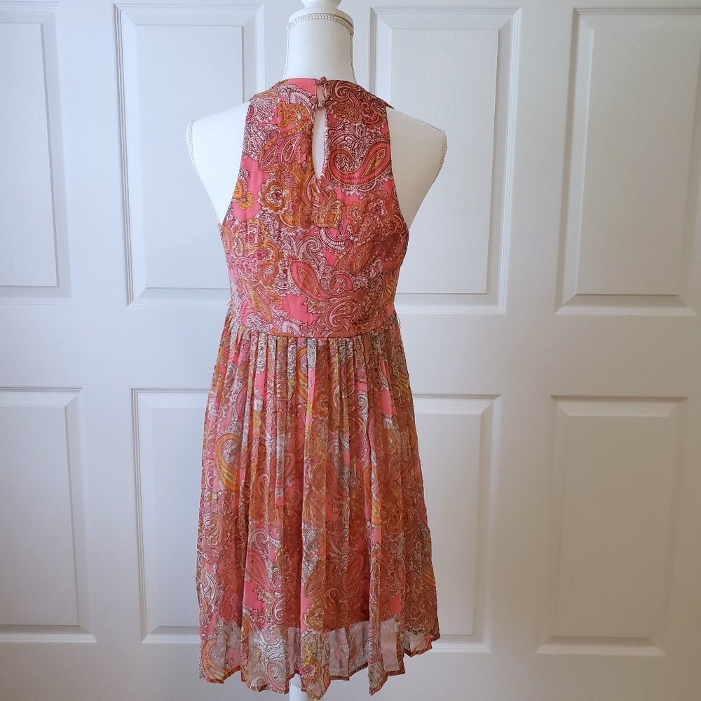 H&M paisley dress keyhole sleeveless women… - Picture 2 of 5